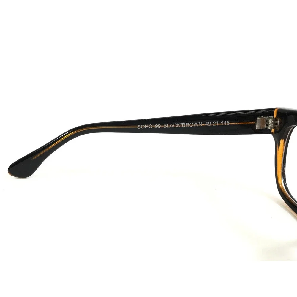 Vivid Eyeglasses Frames SOHO 99 BLACK/BROWN Square Thick Rim 49-21-145